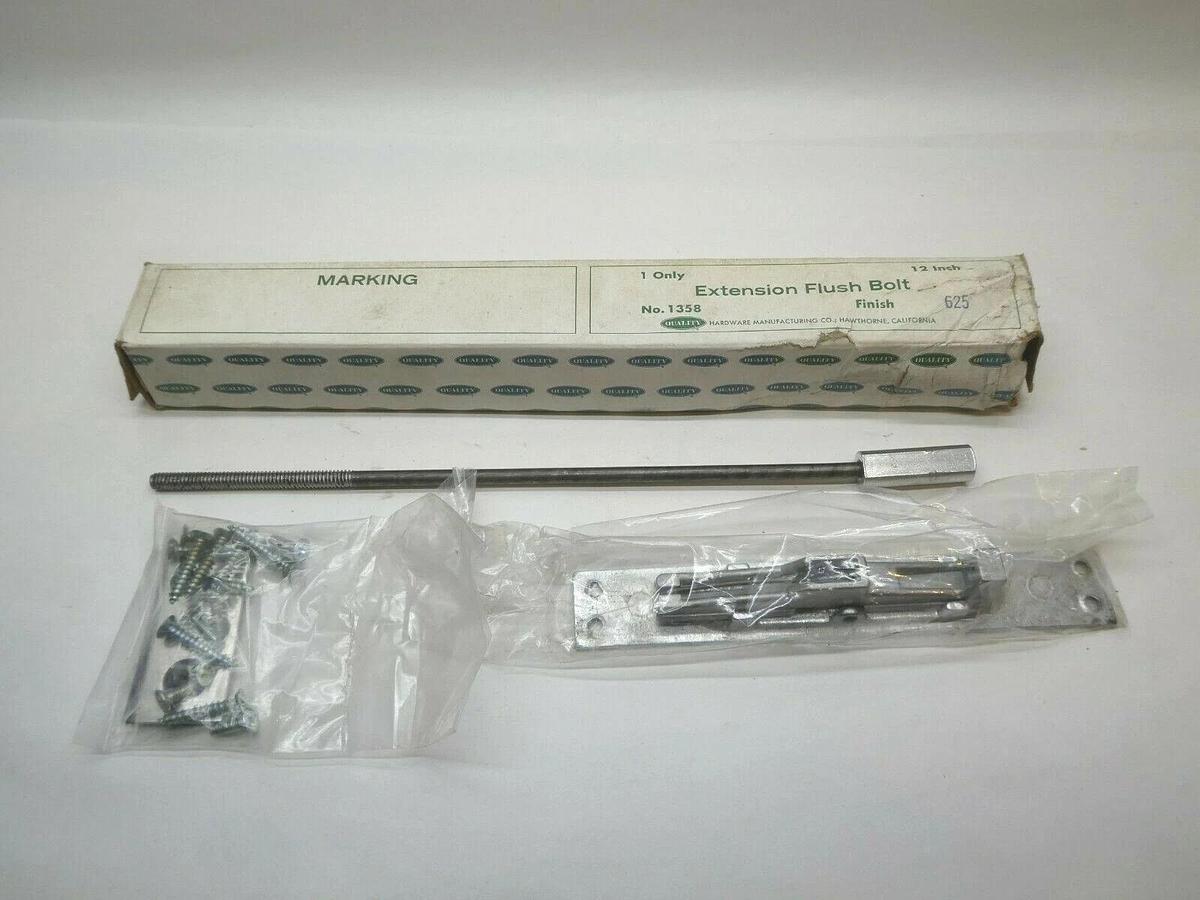 (NEW) QUALITY 1358 Finish 625 12" Extension Flush Bolt
