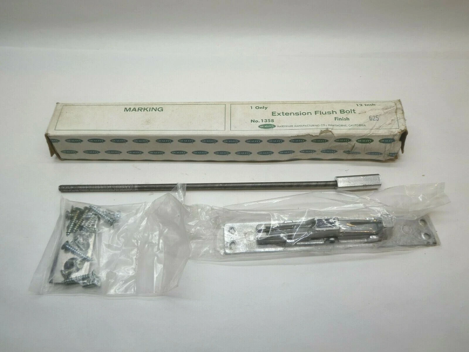 (NEW) QUALITY 1358 Finish 625 12" Extension Flush Bolt