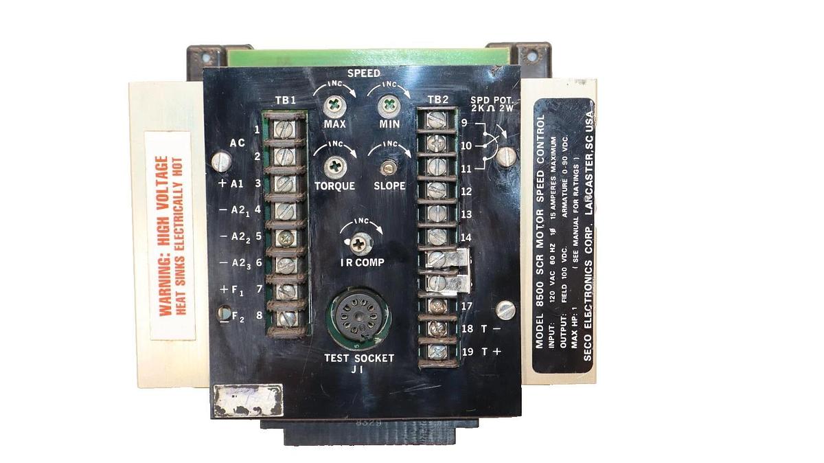 Used Seco Electroncis 8500 120Vac 60Hz 15Amp SCR Motor Speed Control