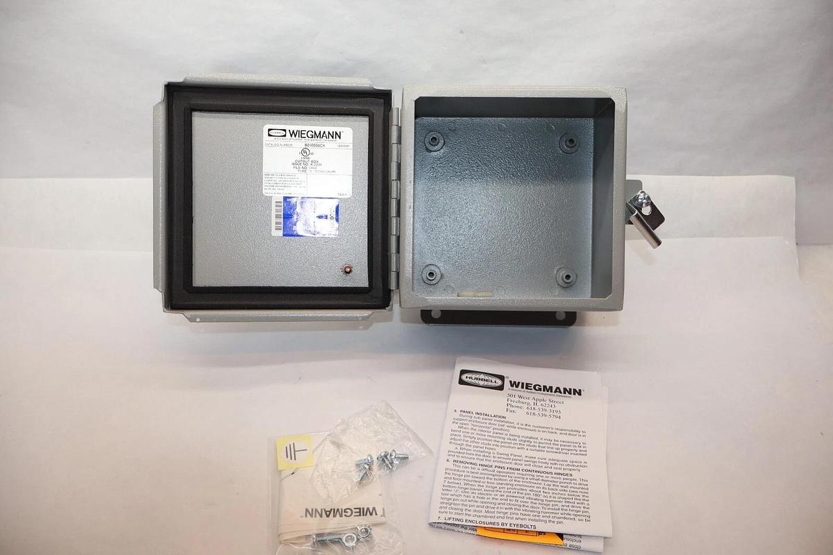 (NEW) WIEGMANN Hubbell B060604CH TYPE 12 Enclosure 6" X 6" X 4"