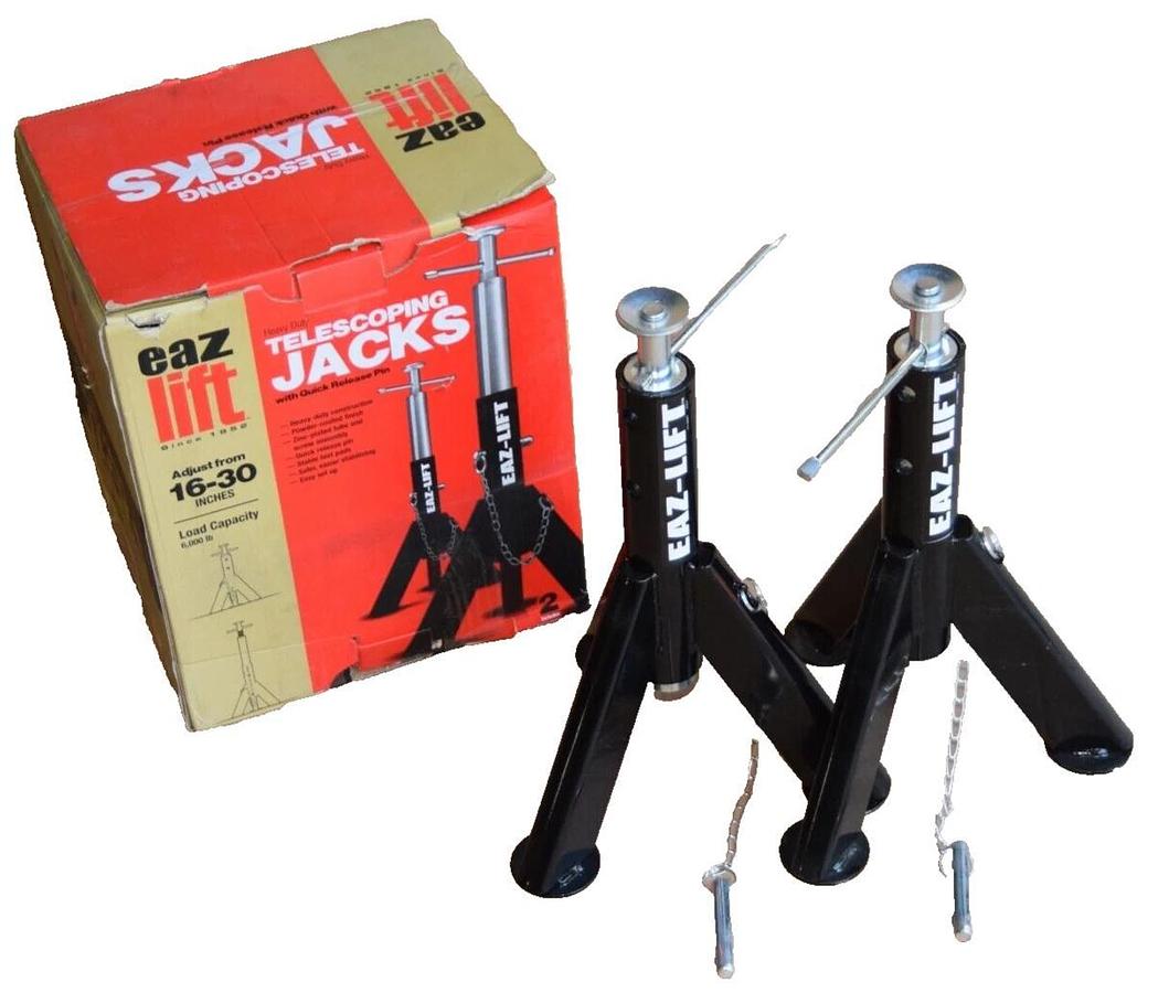 (NEW - Set) EAZ LIFT 16-30" Telescoping RV Jacks With Quick Release Pins 6000 lb