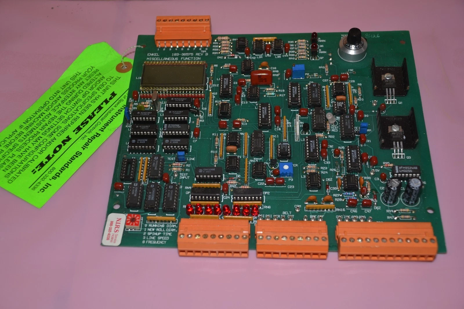 Refurbished ENKEL 183-06575 18306575 REV B MISCELLANEOUS FUNCTION PC BOARD CONTROL