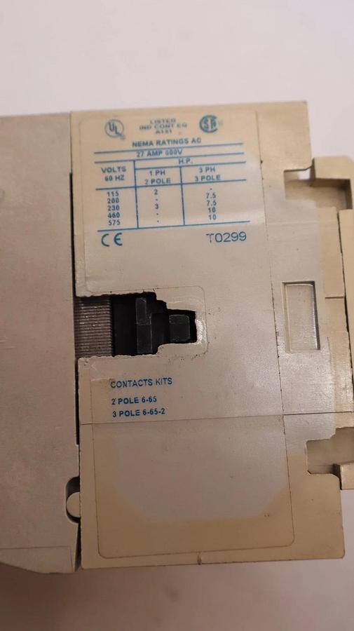 Cutler-Hammer Eaton Contactor AN16DN0 Size Sz 1 600V 27A 27 Amp 120v coil 3P