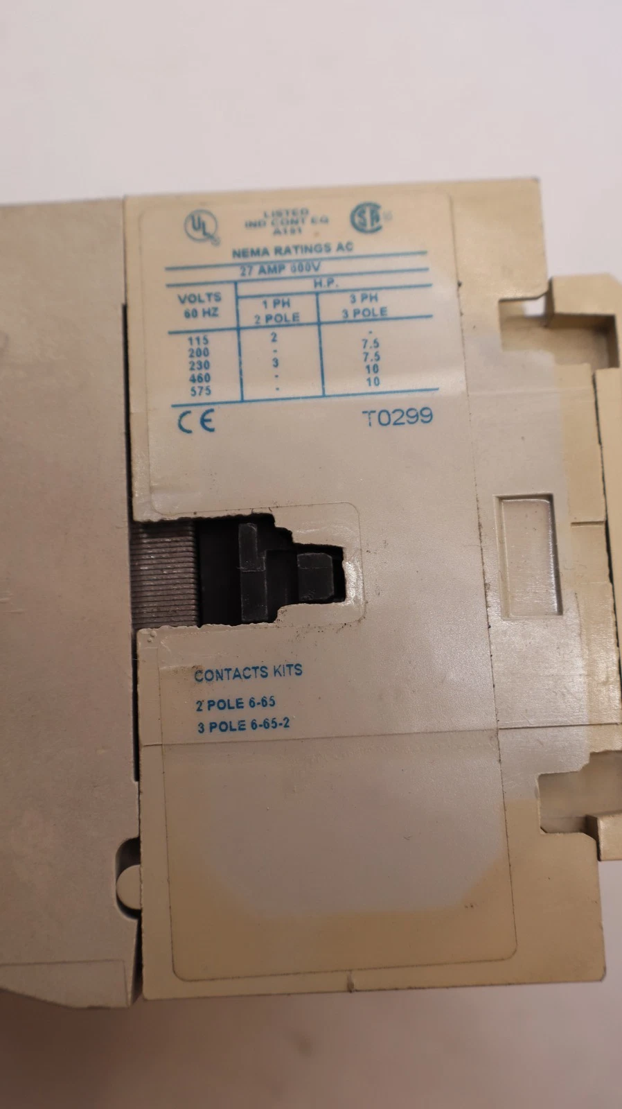 Cutler-Hammer Eaton Contactor AN16DN0 Size Sz 1 600V 27A 27 Amp 120v coil 3P