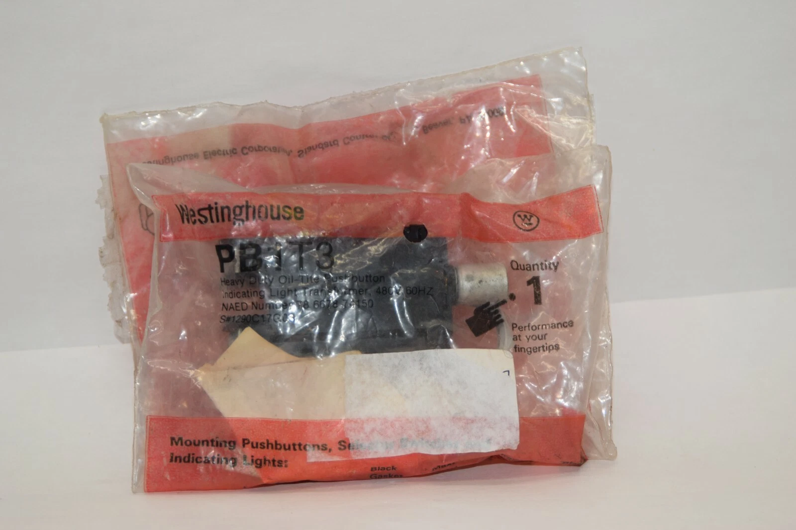 (NEW) WESTINGHOUSE PB1T3 Heavy Duty Oil-Tite Pushbutton