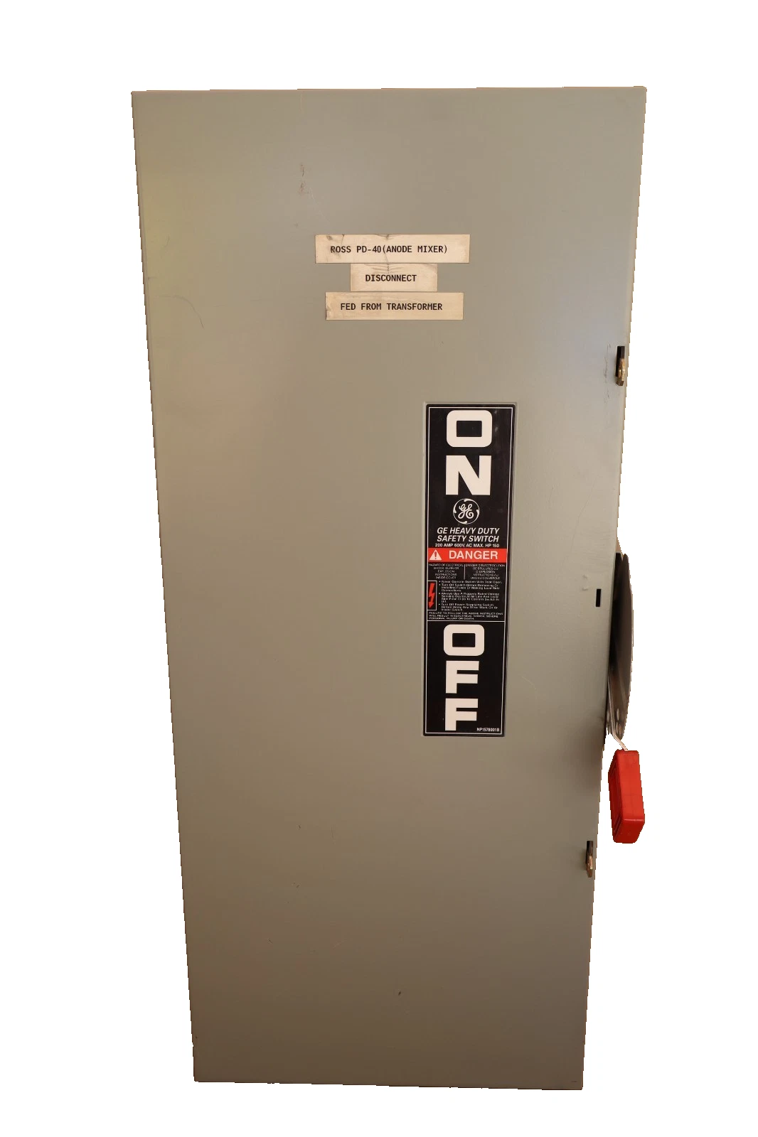 Used GE Heavy Duty Fusible Safety Switch Mod 10 TH3364 200A 200 Amp 600vac 150hp