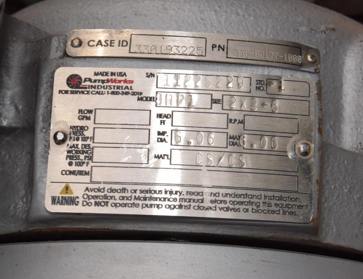 PumpWorks Industrial DXP Pump 450191738 316ss GRP1 2x3-6 2x3x6 (Refurbed)