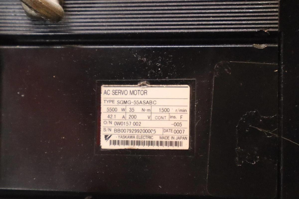 Used Yaskawa AC Servo Motor SGMG-55ASABC SGMG55ASABC 5500w 200v 1500r/min 42.1a