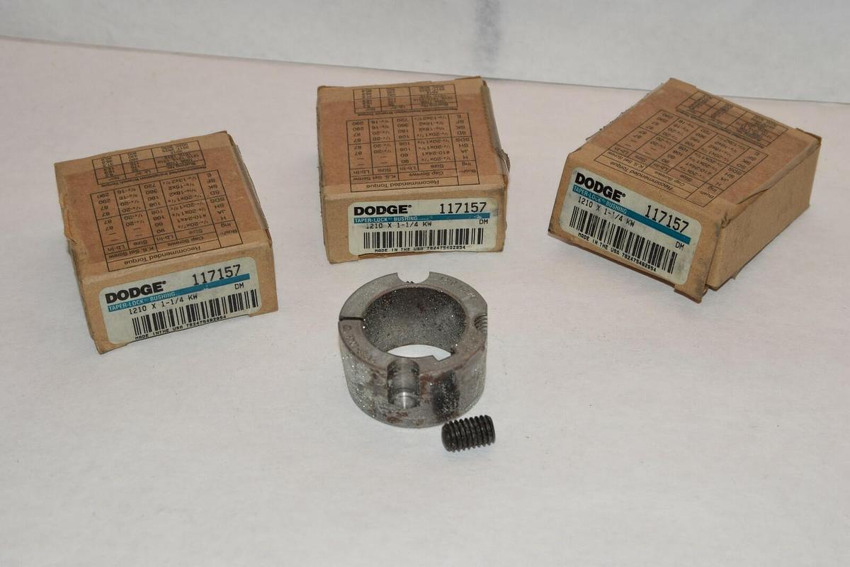 NEW (LOT OF 3) DODGE 117157 1210 x 1-1/4 KW 1-1/4" TAPER LOCK BUSHING