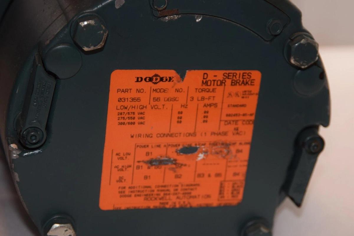 (NEW) DODGE FB56CG16A50 50:1 Ratio 575V 1.8Amp Gear Reducer Dual Output