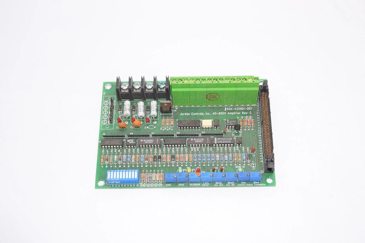 Used JORDAN CONTROLS INC. AD-8900 50A-035991-001 Rev C Amplifier Board