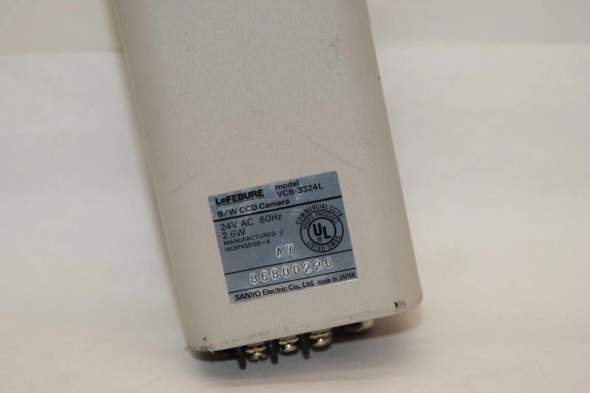 Used LEFEBURE VCB-3324L 24V 60Hz 2.6W B/W CCD Security Camera