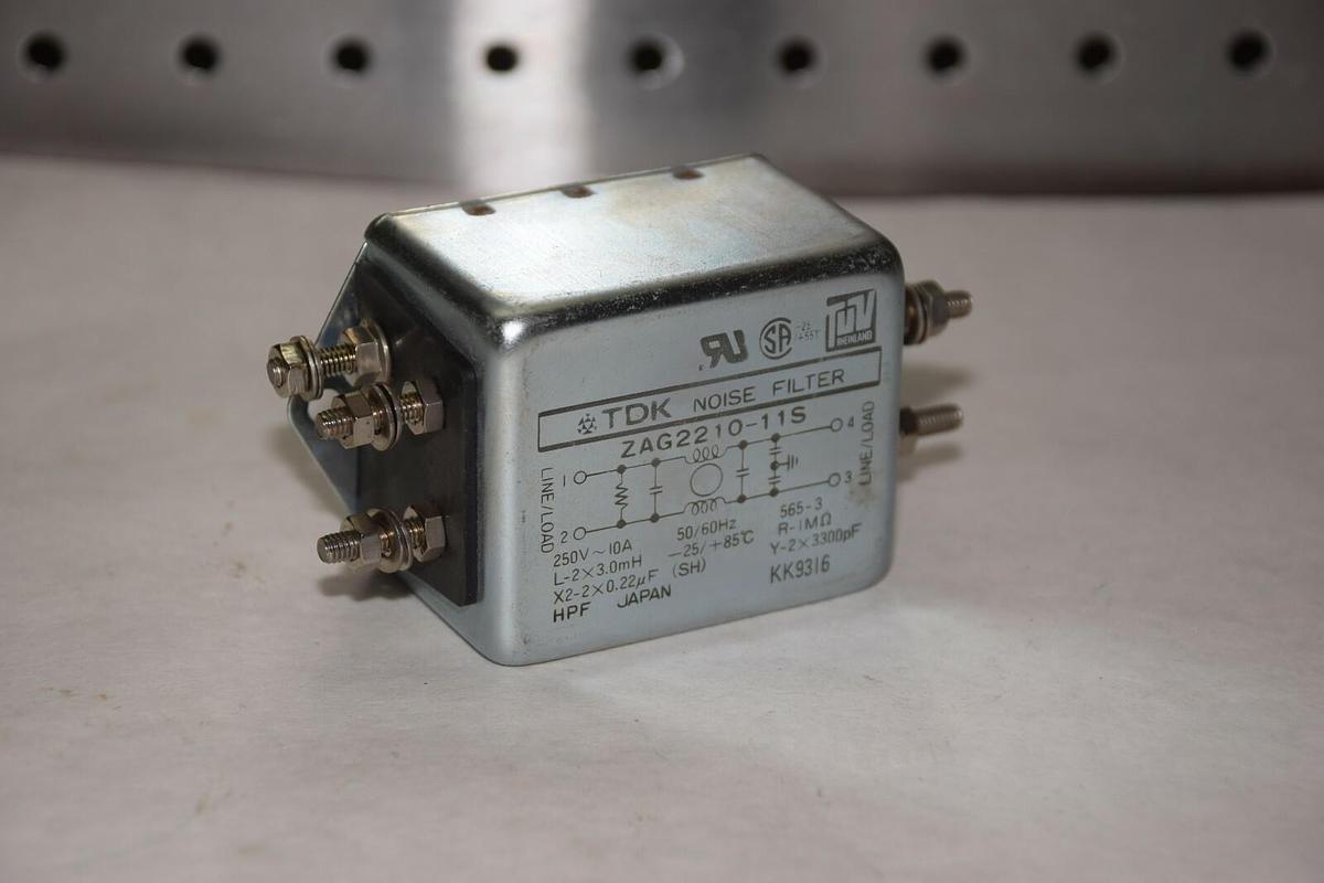 Used TDK ZAG2210-11S 250V 10A 50/60HZ NOISE FILTER