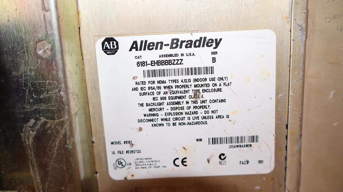 Used Allen Bradley 6181-EHBBBBZZZ Series B Industrial Computer Integrated Display