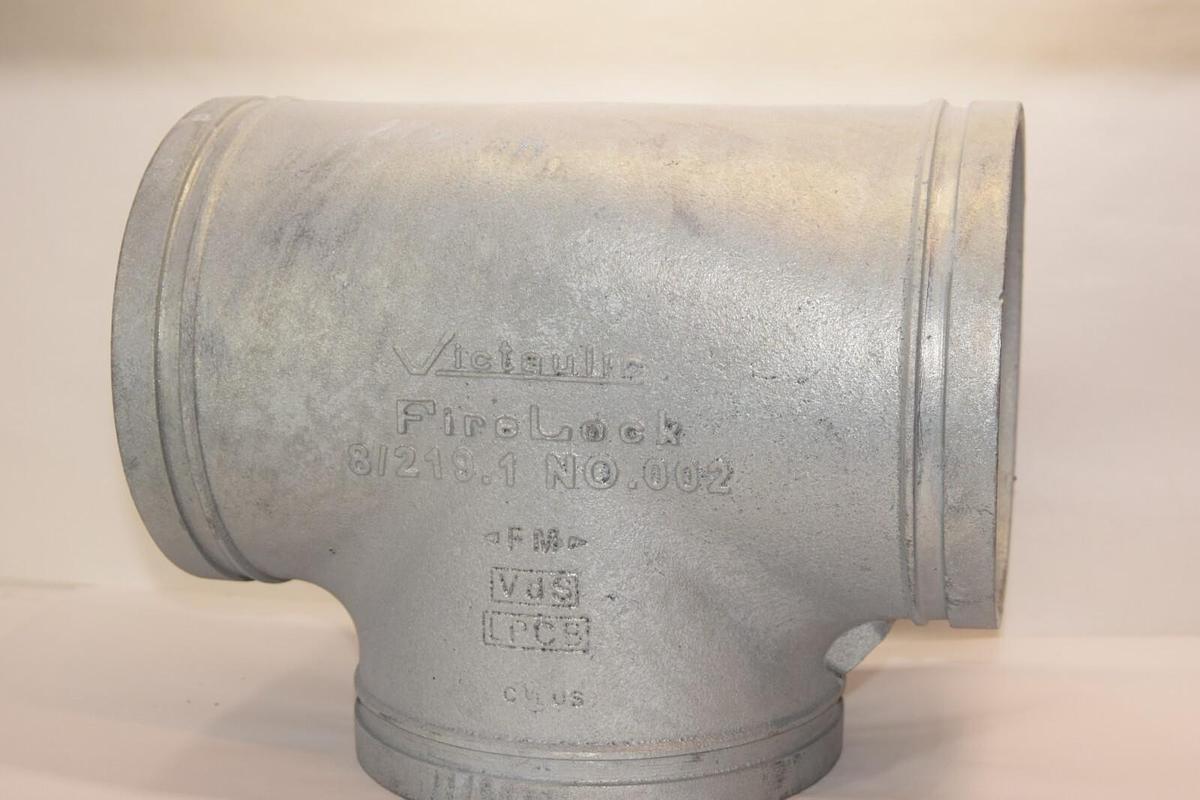 (NEW) VICTAULIC 8/219.1 No. 002 8" Firelock Galvanized Tee T Fitting