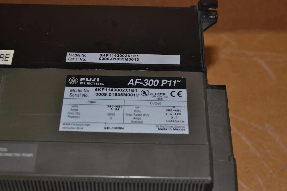 Used FUJI ELECTRIC 6KP1143002X1B1 AF-300 P11 2HP 480V DRIVE