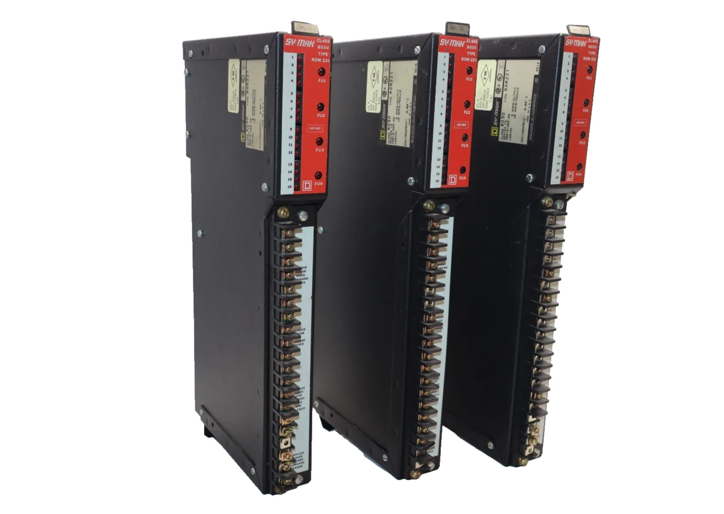 Used Square D Sy/Max Output Module 8030 ROM-221 8030-ROM221 Series F2 (Lot of 3)
