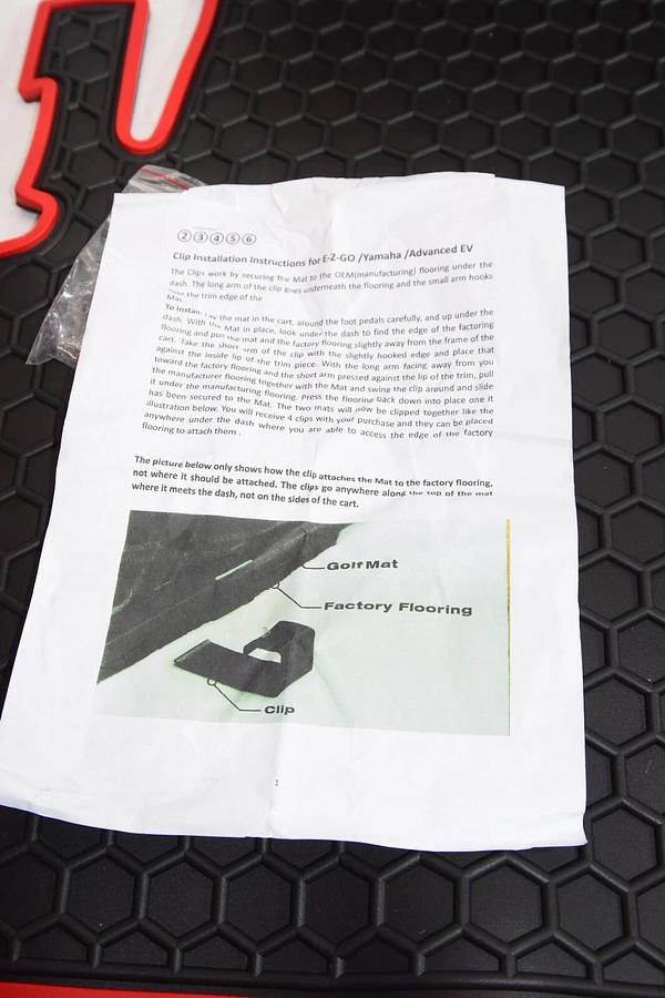 (NEW) MATERICUO X0033JVJD Full Coverage Custom Fit Golf Cart Floor Liner Mat Red