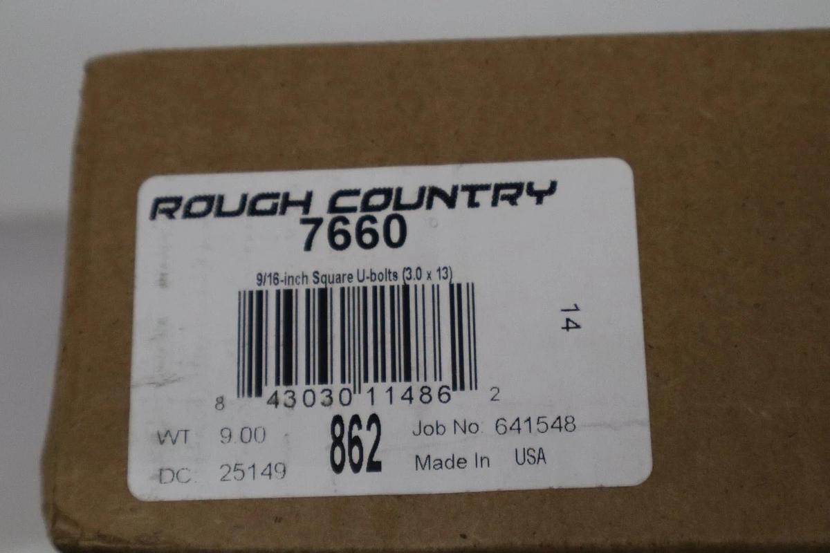 Rough Country 9/16" Square U-Bolts 7660  (3.0 x 13) (New)