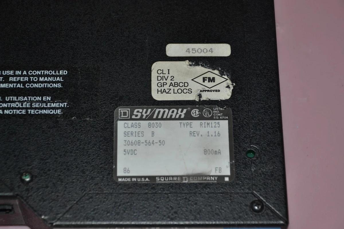 Used SQUARE D SY/MAX INPUT MODULE 8030 RIM125 30608-564-50 SER.B REV 1.16 5 VDC 800mA
