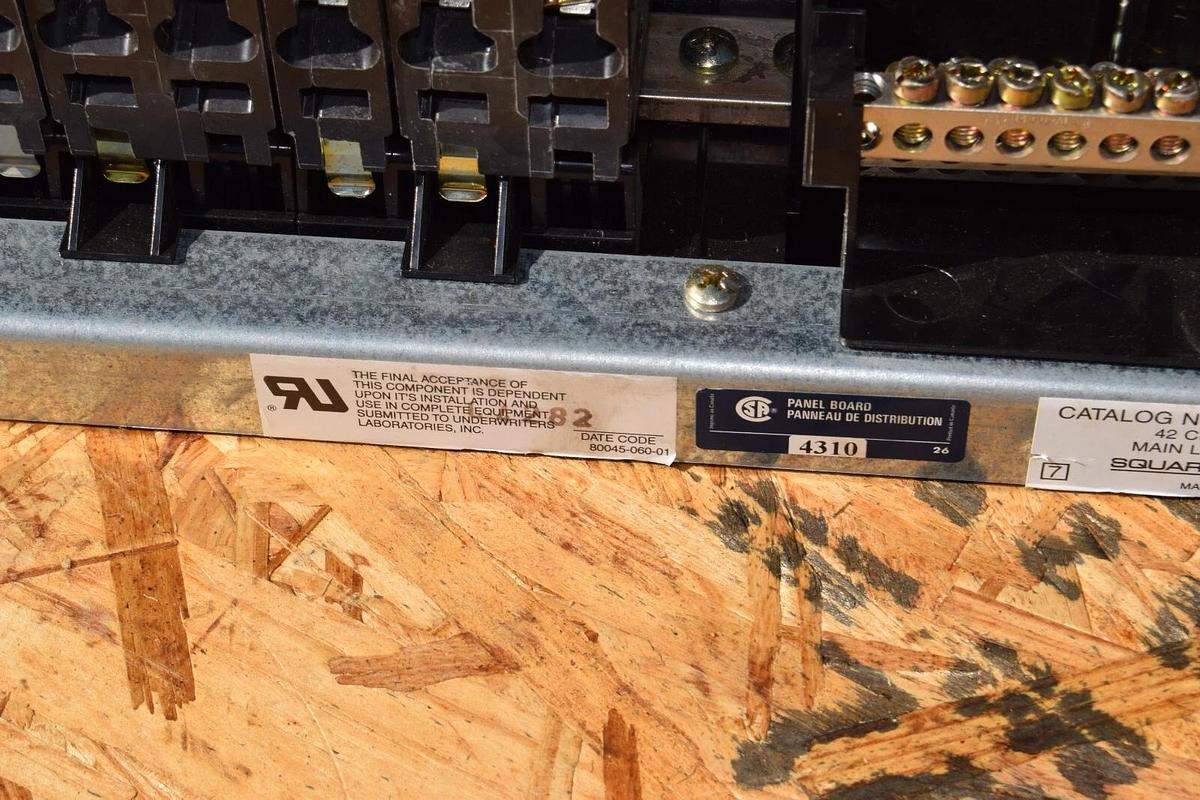 Used Square D 42 Circ 225A Main Lug Panelboard Interior NQOM442L225GSA 3ph 20a 30a