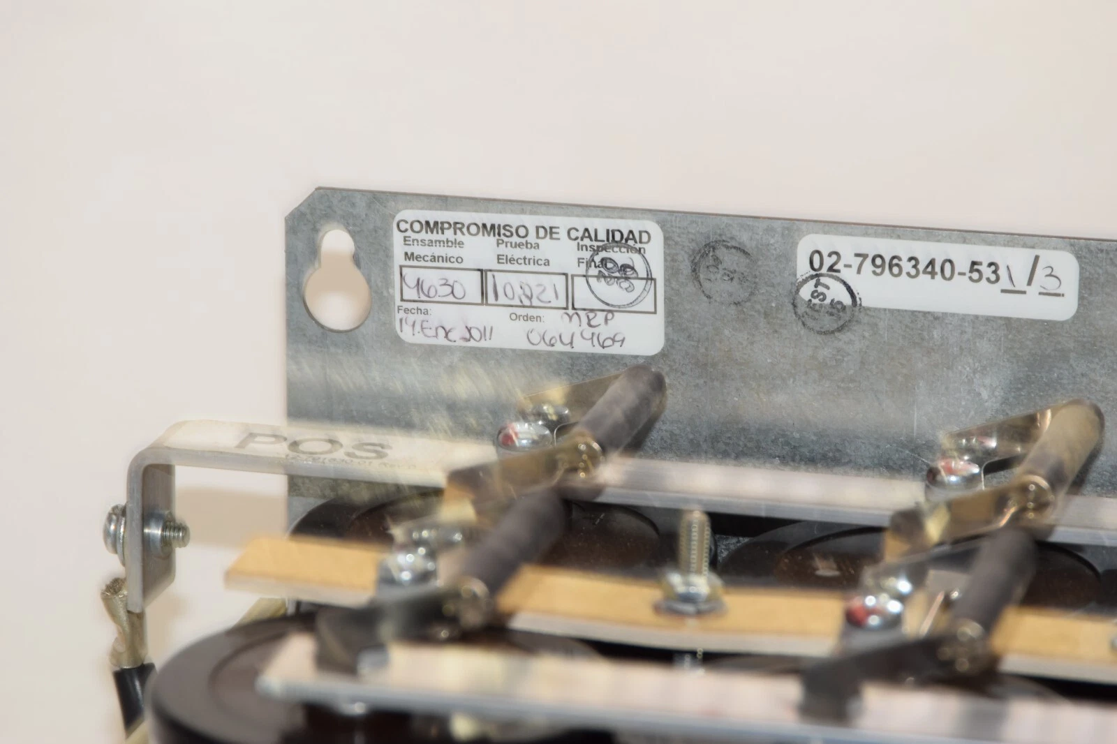 Used EMERSON /LIEBERT 02-796340-53 02/796340-53/3 F101-F102 125A 660V Capacitor Tray