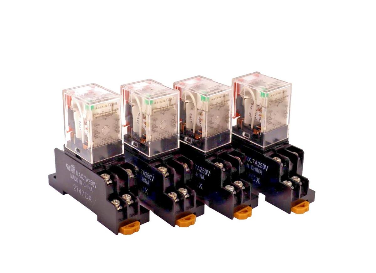 Used (Lot of 4) OMRON MY2N-GS MY2NGS 24 Vdc 24vdc Relay with Base 2747CX