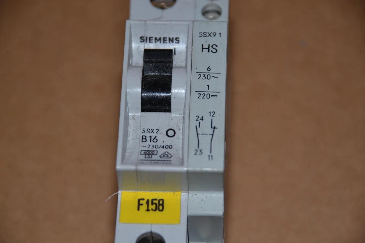 Used SIEMENS 5SX2 B16 WITH 5SX91 HS 16A 16 Amp A 1p 1POLE CIRCUIT BREAKER