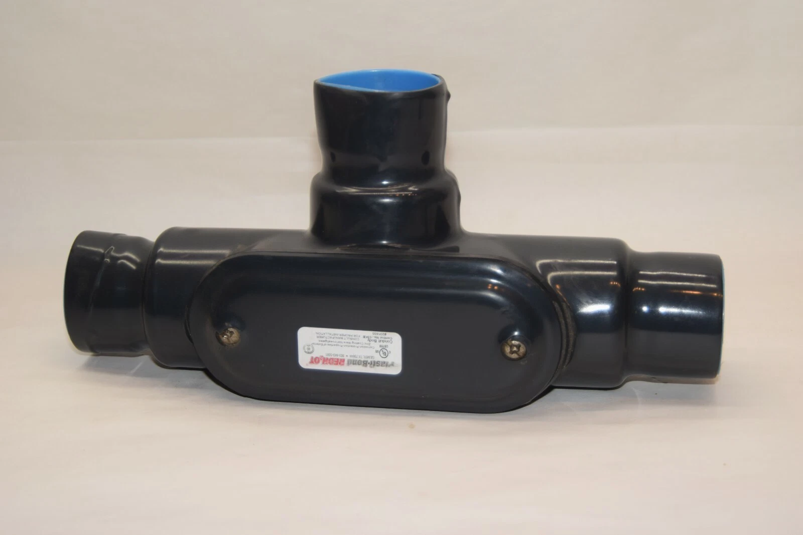 (NEW) PLASTI-BOND E231035 RedH2OT 1-1/2" Coated Conduit Body Tee T Fitting