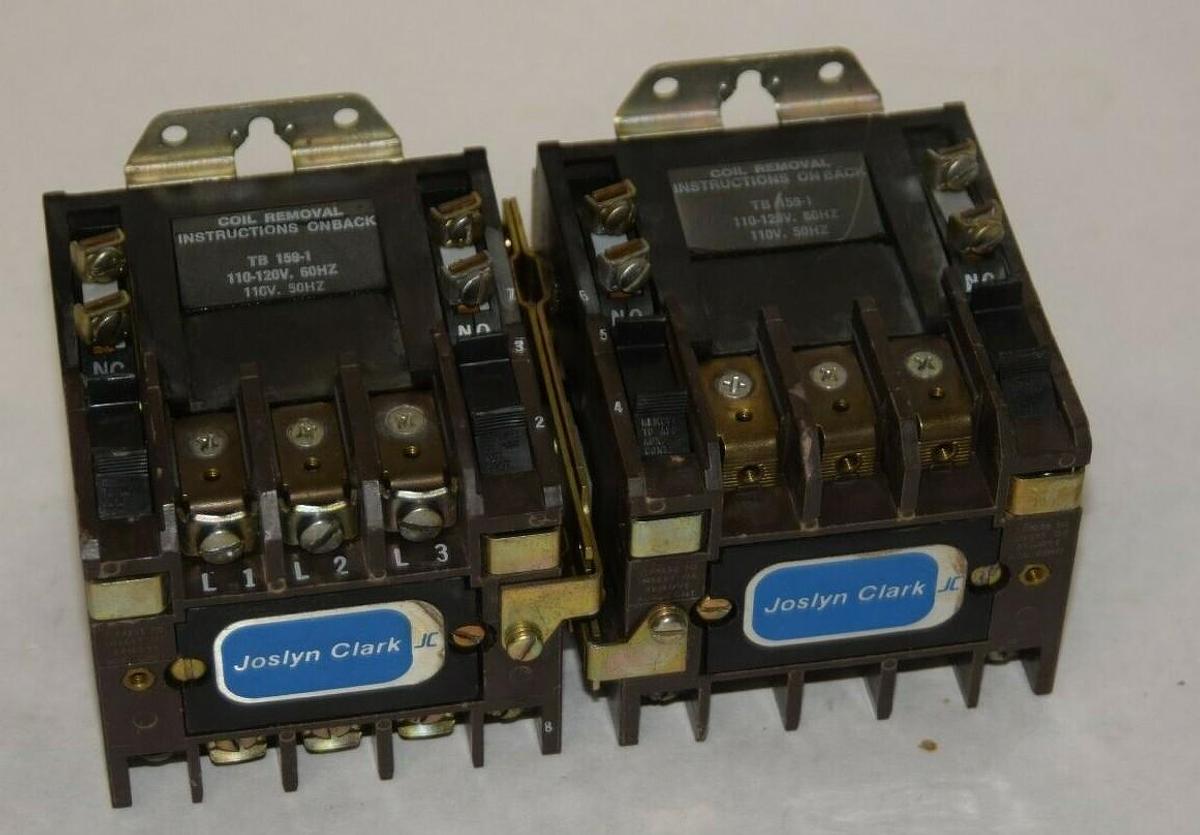 Used JOSLYN CLARK T31U031 Size 1 TB159-1 110-120V 50/60Hz Coil Reversing Contactor