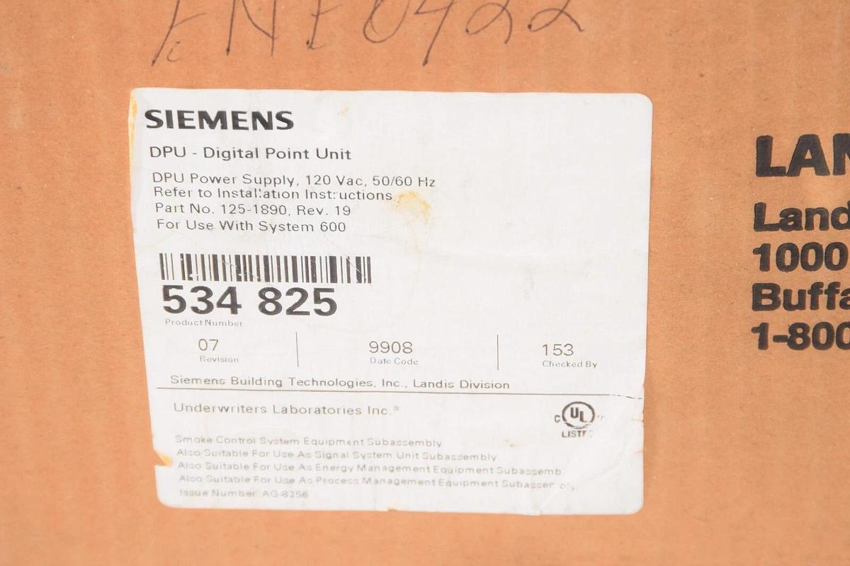 (NEW) SIEMENS 534 825 534825 125-1890 DPU Digital Point Unit Power Supply Board