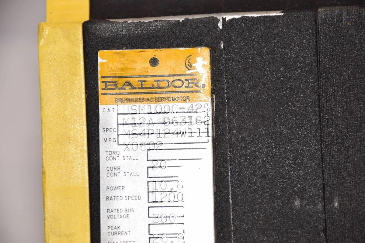 Used Baldor Brushless Servo Motor BSM100C-425M12A 963182 MS4P124W111 X0602 20nm 10.6