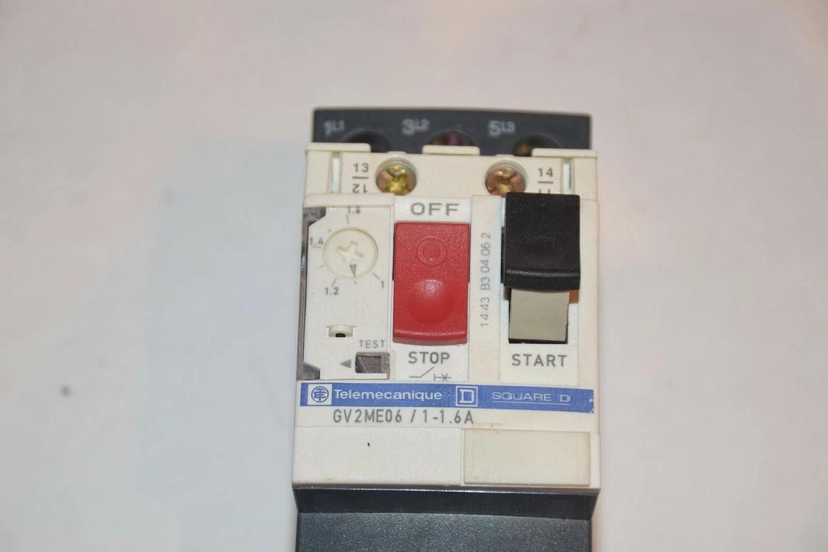 Used TELEMECANIQUE / SQUARE / SCHNEIDER ELECTRIC GV2ME06/1-1.6A CIRCUIT BREAKER