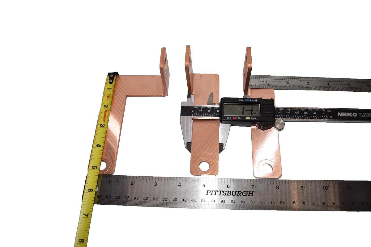 Used Buss Bar 5" x 2" x 5/32" Copper (Lot of 3)