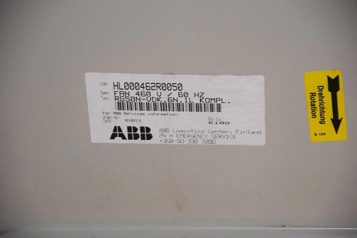 Ziehl Abegg Large radial air blower ABB RG50N-VDK.6N.1L  00234607 122288 3ph 400