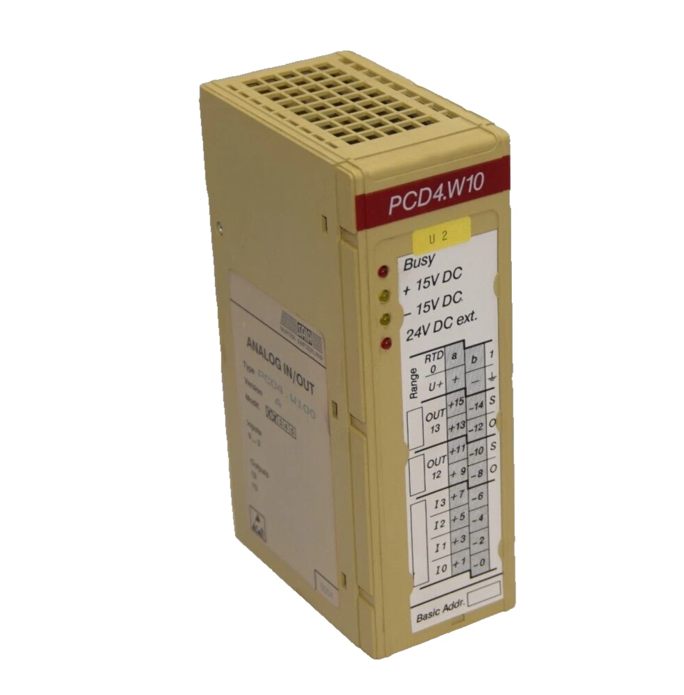 Used SAIA PCD4.W100 Version A Analog Input/Output Module
