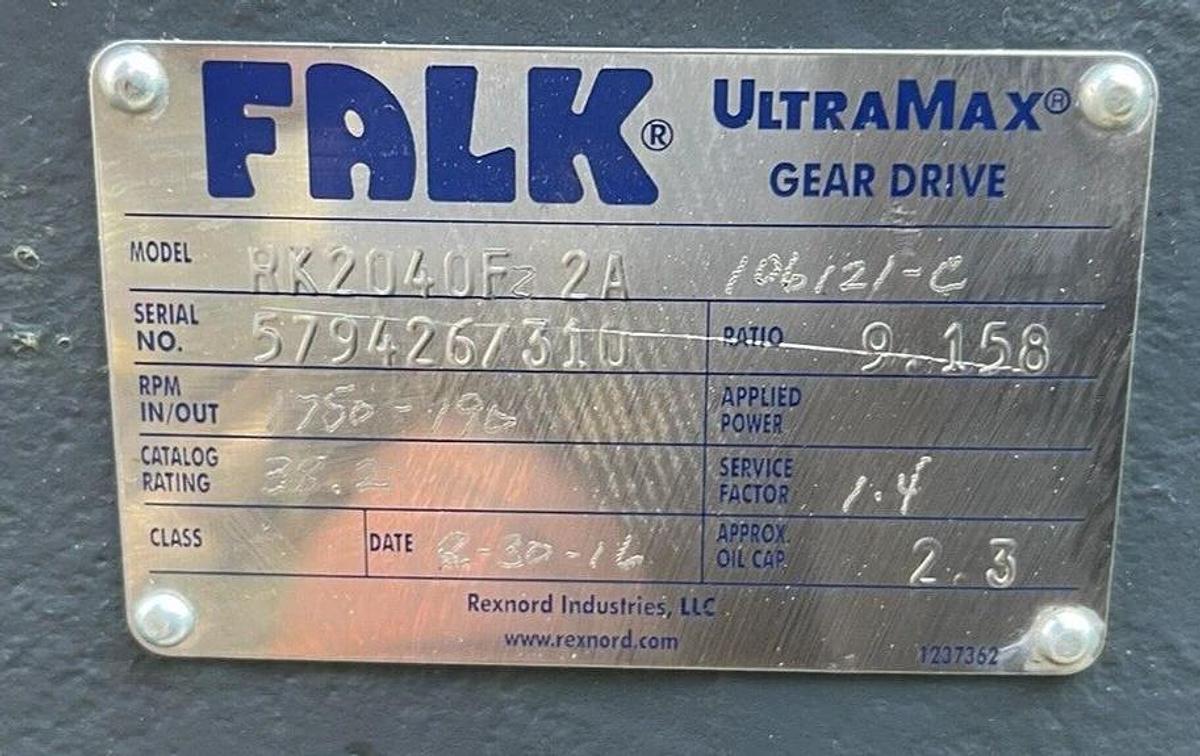 FALK RK2040F2A, Ratio 9.158  RK2040Fz2A 106121-C UltraMax Gear Drive (New)