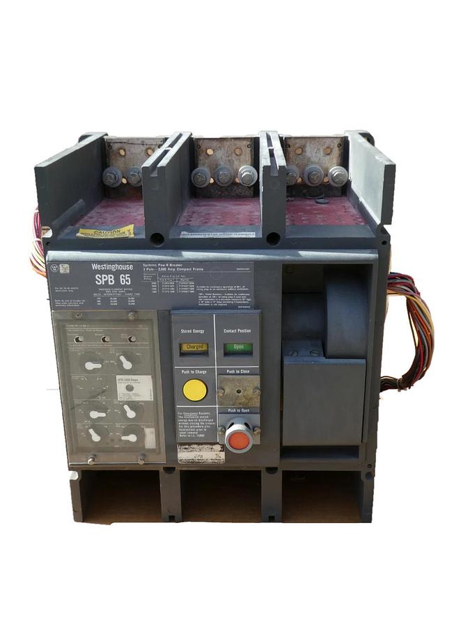 Used Westinghouse SPB 65 2000A Drawout Pow-R Breaker  w/ 1600 Amp Plug SPB100 2000 A