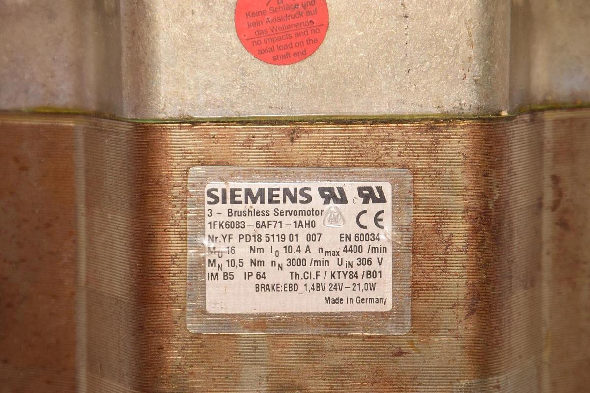 (NEW) SIEMENS IFK6083-6AF71-1AH0 IFK60836AF711AH0 Brushless Servomotor