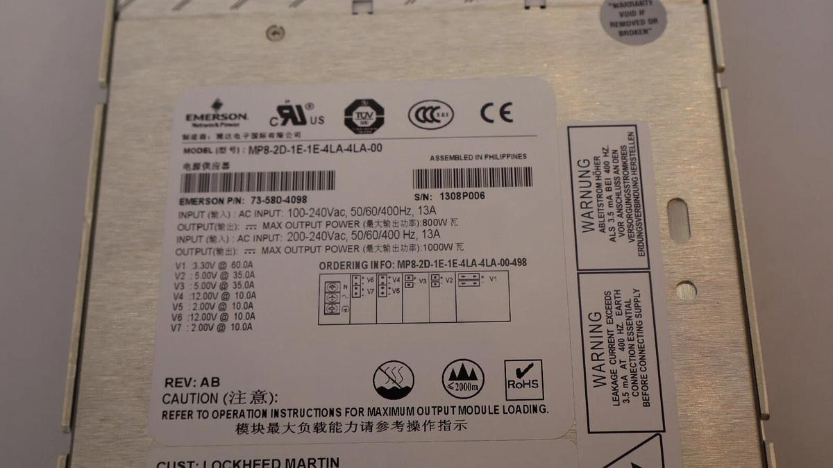 EMERSON ASTEC Power Supply MP8-2D-1E-1E-4LA-4LA-00-498 MP82D1E1E4LA4LA00 13A NEW