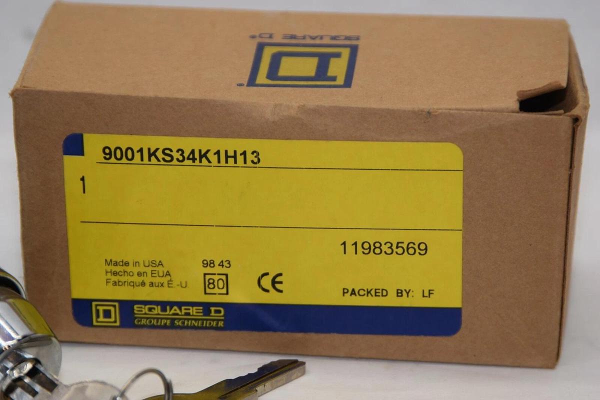 (NEW) SQUARE D 9001KS34K1H13 Key Operated Selector Switch