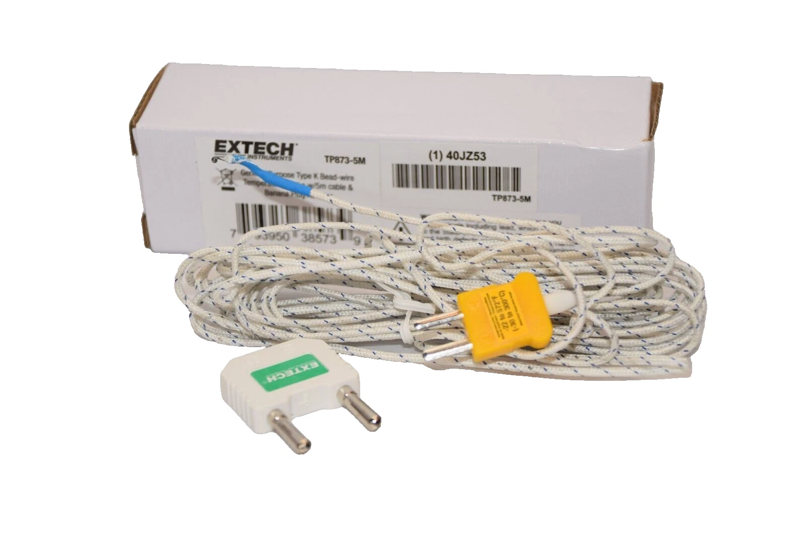 (NEW) EXTECH INSTRUMENTS TP873-5M Temp. Probe W/5m Cable & Banana Plug Adaptor