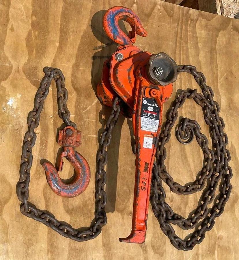Used JET 3 Ton MiniMite Puller Leaver Chain Hoist Come Along 6,000lb MM355 15ft chain