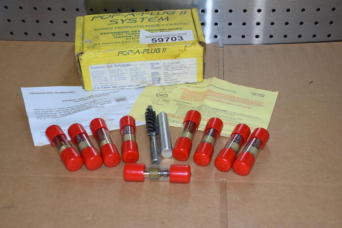 Used Pop-A-Plug II Kit P2-680-B  (9 plugs) 0.680"/0.681 to 0.700" 17.28"mm 17.79mm