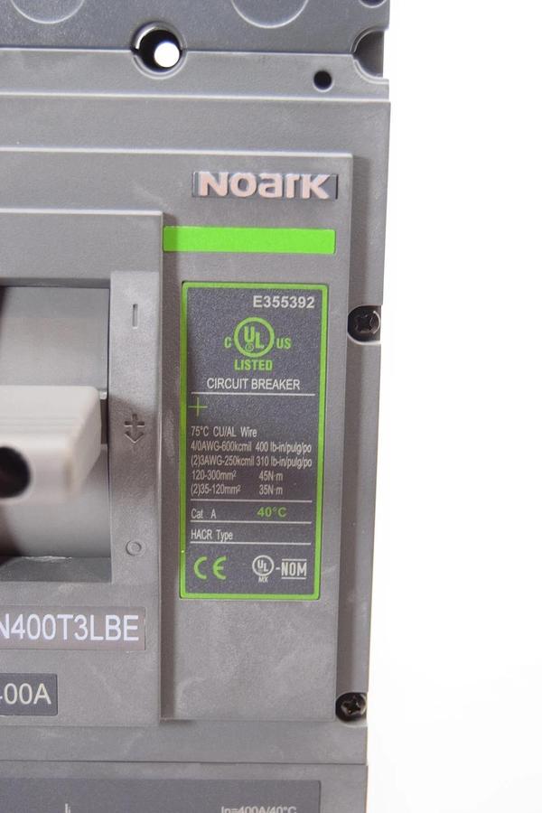 Noark Circuit Breaker 400A M3N M3N400T3LBE 400 Amp 3P 600c 50/60hz (NEW)