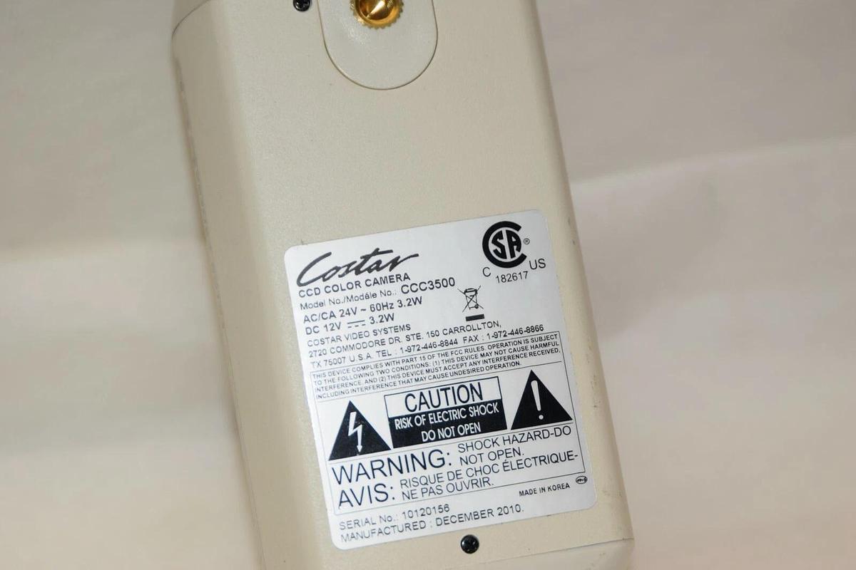 Used COSTAR CCC3500 24V 60Hz 3.2W Color CCD Security Camera