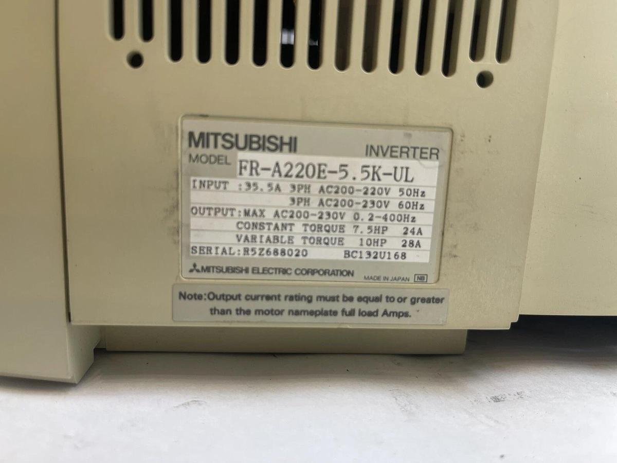Used Mitsubishi FR-A220E-5.5K-TF2 10HP Freqrol A200 Inverter Drive  FR-A220E-5.5KTF