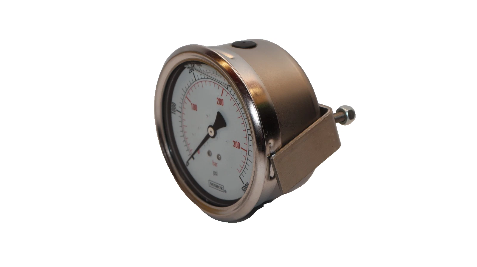 NOSHOK Back Connection Gauge 0-5000psi Liquid Filled 1/4 NPT 344.7 Bar (NEW)