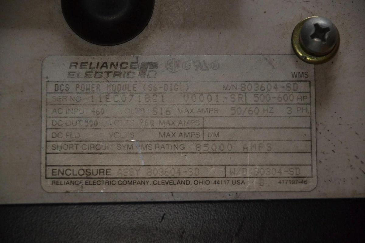 Used RELIANCE ELECTRIC DCS POWER MODULE 803604-SD 460v