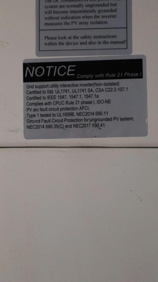 Used Solis Sunrun Non-Isolated Inverter Solis-1P10K-4G-US-SUN 600VDC Grid Support